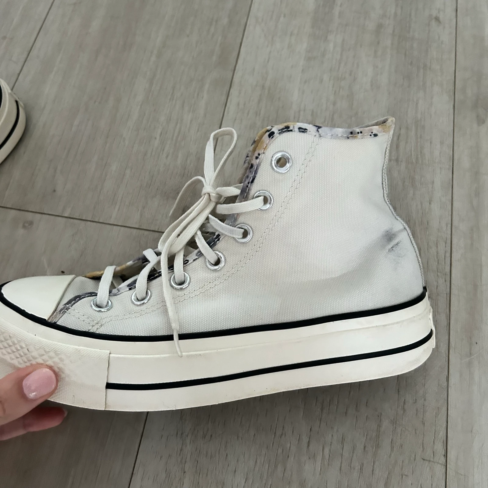 Converse All Star Lift / Platform High Top Sneakers Ecru / White – Size 38 – photo 7